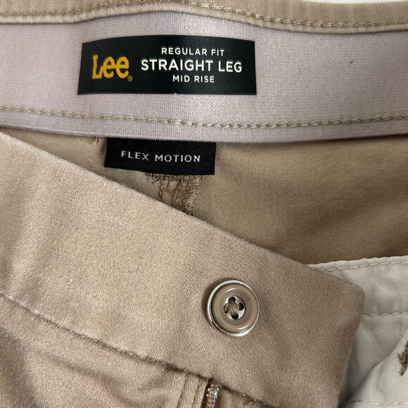 Lee Flex Motion Regular Fit Trouser Pant Khaki Women's size 12 in Tan - Picture 4 of 11